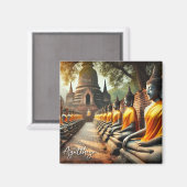 Ayutthaya Thailand Buddha Statuen Magnet (Vorderseite/Rückseite)
