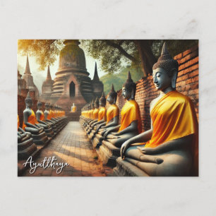 Ayutthaya Thailand Buddha Statuen Postkarte