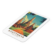 Ayutthaya Thailand Illustration Travel Art Vintag Magnet (Linke Seite)