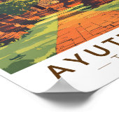 Ayutthaya Thailand Illustration Travel Art Vintag Poster (Ecke)