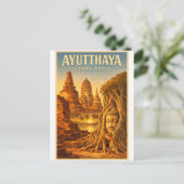 Ayutthaya, Thailand, in a timeless retro  Postkarte (Stehend Vorderseite)