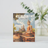 Ayutthaya Thailand Reisen Kunst Vintag Postkarte (Stehend Vorderseite)