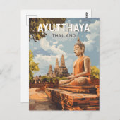 Ayutthaya Thailand Reisen Kunst Vintag Postkarte (Vorne/Hinten)