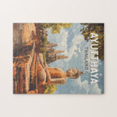 Ayutthaya Thailand Reisen Kunst Vintag Puzzle (Horizontal)