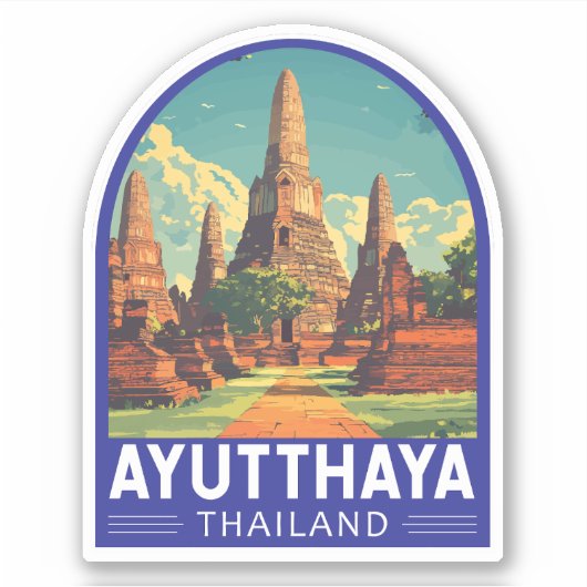 Ayutthaya Thailand Reisetischler Aufkleber (Vorderseite)