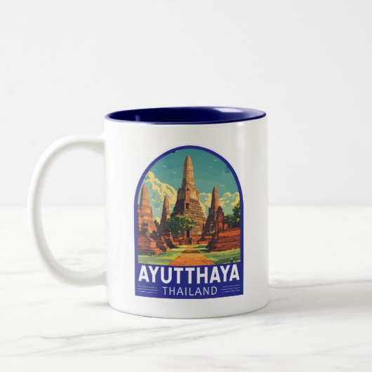 Ayutthaya Thailand Reisetischler Zweifarbige Tasse (Links)