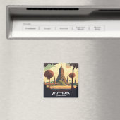 Ayutthaya Thailand Temple Sunset Magnet (In Situ (Geschirrspüler))