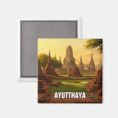 Ayutthaya Thailand Travel Magnet (Vorderseite/Rückseite)