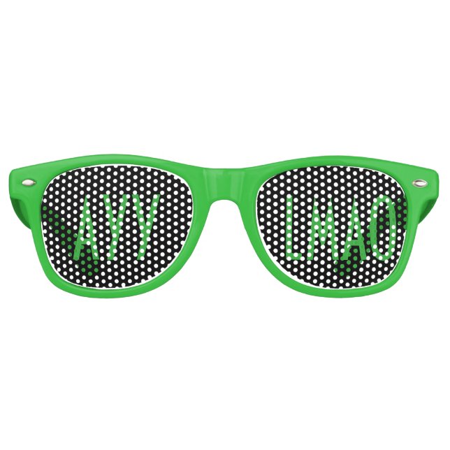 Ayy Lmao Alien Text Glasses Sonnenbrille (Vorderseite)