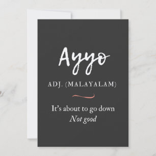 ayyo-Definition für Malayalam-Shirt Einladung