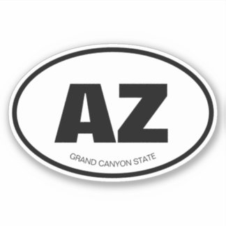 AZ - Abkürzung für Arizona Staat oval Vinyl Aufkle Aufkleber