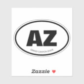 AZ - Abkürzung für Arizona Staat oval Vinyl Aufkle Aufkleber (Blatt)