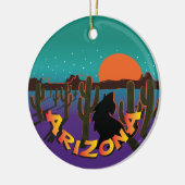 AZ Arizona Christmas Howling Coyote Keramikornament (Links)