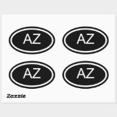AZ Arizona Euro Style Oval Sticker (Blatt)