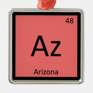 Az - Arizona State Chemie Periodensystem Symbol Silbernes Ornament