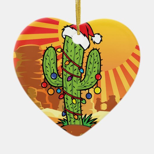 AZ Arizona Weihnachten Saguaro Cactus Keramikornament (Vorne)