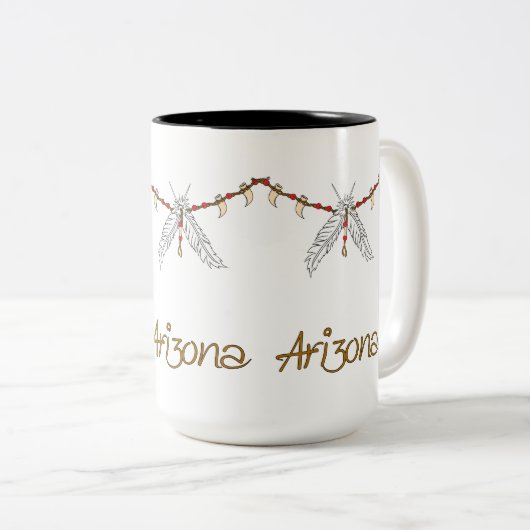 AZ Feather Necklace Zweifarbige Tasse (VorderseiteRechts)
