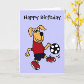 AZ - Funny Dog Playing Soccer Karte (Gelbe Blume)