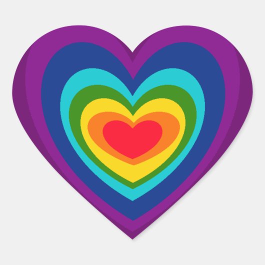 AZ- Rainbow-Heart-Stickers Herz-Aufkleber (Vorderseite)