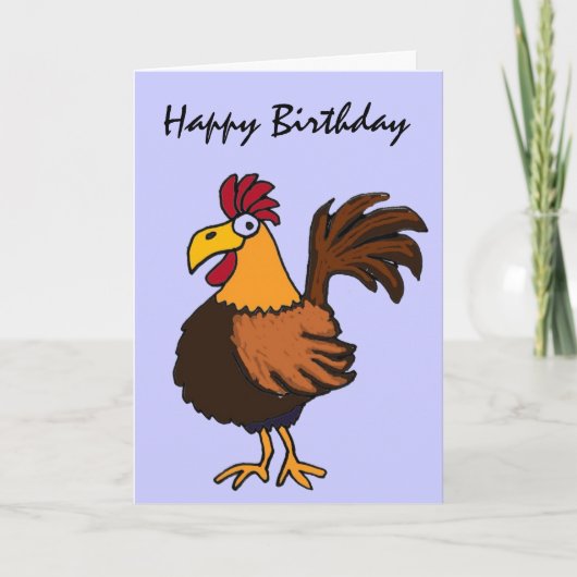 AZ- Rooster Happy Birthday Card Karte (Vorderseite)