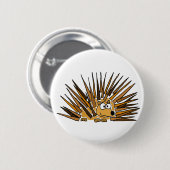 AZ-, Stachelschwein-Kunst-Cartoon Button (Vorne & Hinten)