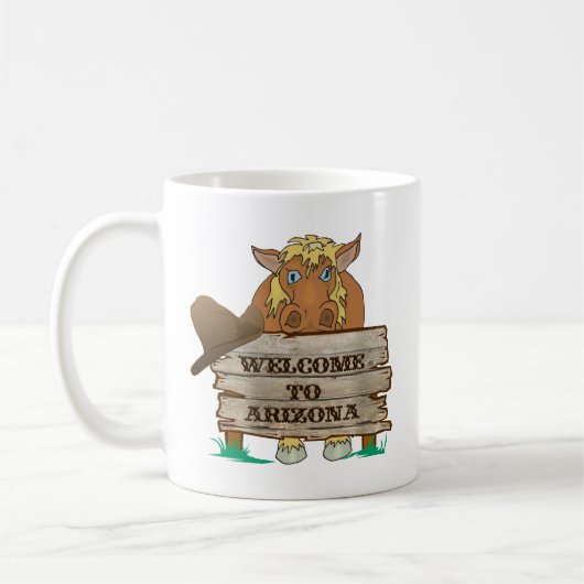 AZ - Willkommen beim Pferd von Arizona Kaffeetasse (Links)