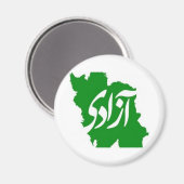 Azadi (Freedom) Karte des Iran Magnet (Vorderseite/Rückseite)