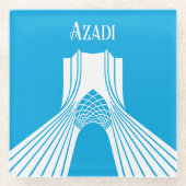 Azadi Tower Persisches Türkis Glasuntersetzer (Vorderseite)