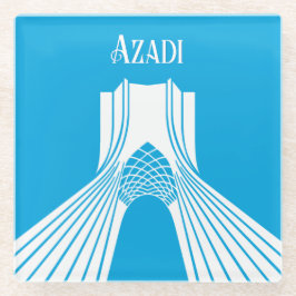 Azadi Tower Persisches Türkis Glasuntersetzer
