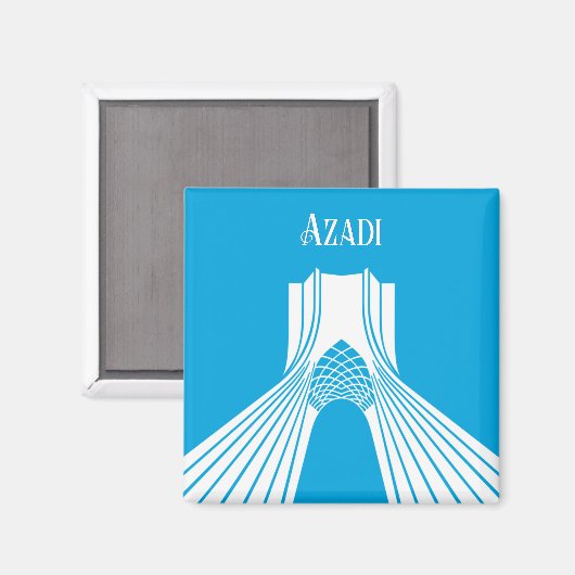 Azadi Tower Turquoise Magnet (Vorderseite/Rückseite)