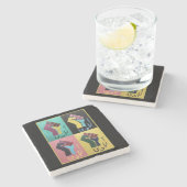 Azadi - Untersetzer aus Marmorstein (Seitenansicht)