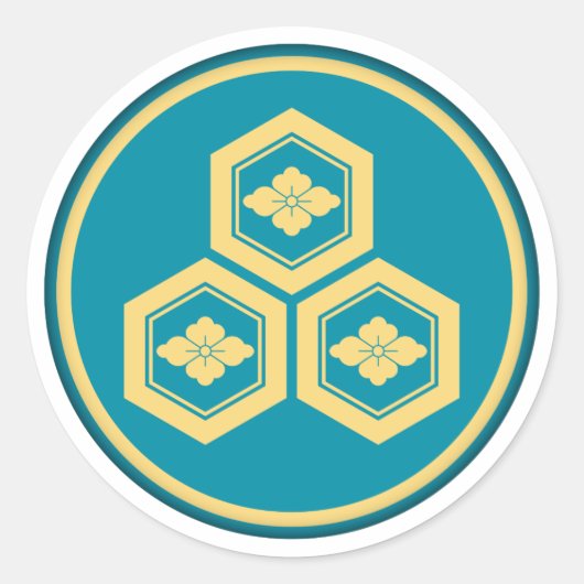 Azai Clan Kamon Runder Aufkleber (Vorderseite)