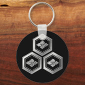 Azai Clan Kamon Silver Chrome Schlüsselanhänger (Vorderseite)