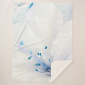 ** Azalea Art Malerei Blume Weiß Aquamarin Sherpadecke (Vorderseite)
