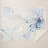 ** Azalea Art Malerei Blume Weiß Aquamarin Sherpadecke (Vorderseite (Horizontal))