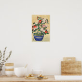 Azalea blühen in Blue Pot von Ohara Koson Poster (Küche)