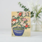 Azalea blühen in Blue Pot von Ohara Koson Postkarte (Stehend Vorderseite)