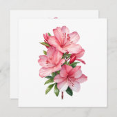 Azalea Blume Aquarellmalerei Einladung (Vorne/Hinten)