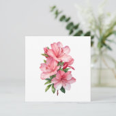 Azalea Blume Aquarellmalerei Einladung (Stehend Vorderseite)