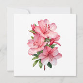 Azalea Blume Aquarellmalerei Einladung (Rückseite)