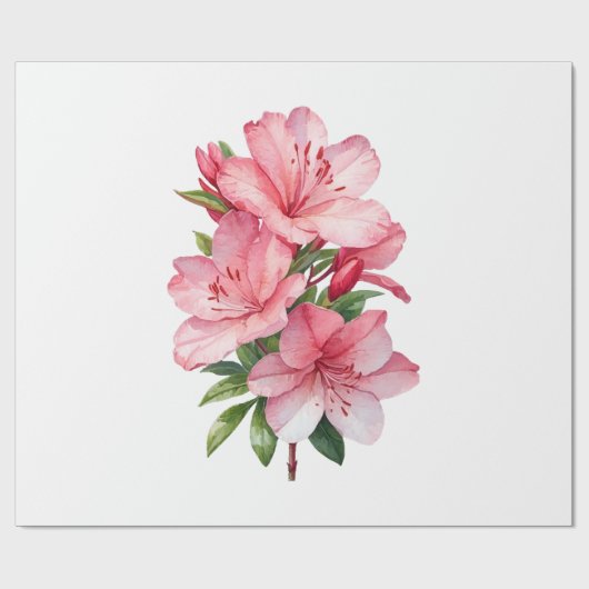 Azalea Blume Aquarellmalerei Geschenkpapier (Flach)