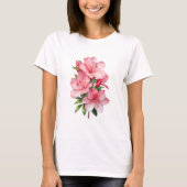 Azalea Blume Aquarellmalerei T-Shirt (Vorderseite)