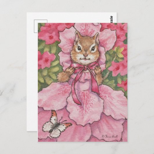 Azalea Chipmunk Postcard Postkarte (Vorne/Hinten)