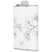 Azalea Floral Delikate Bleistift Sketch Flachmann (Links)