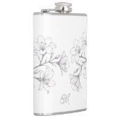 Azalea Floral Delikate Bleistift Sketch Flachmann (Rechts)