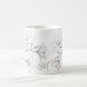 Azalea Floral Delikate Bleistift Sketch Kaffeetasse (Mittel)