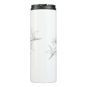 Azalea Floral Delikate Bleistift Sketch Thermosbecher (Rückseite)