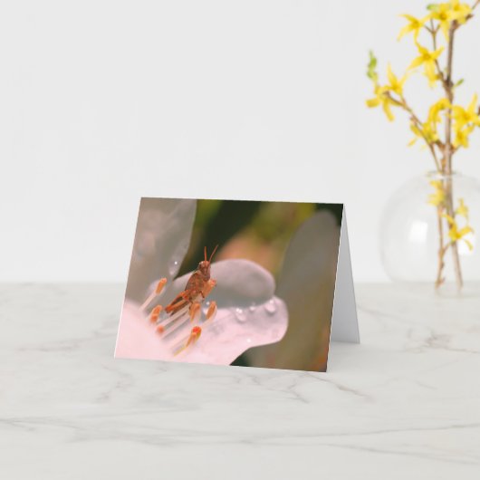 Azalea Flower And Grasshopper Personalized Note Karte (Gelbe Blume)
