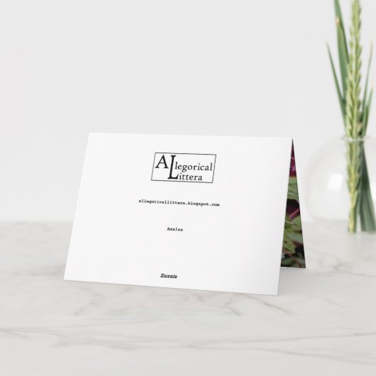 Azalea, Karte (Rückseite)