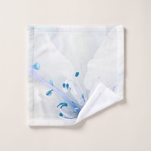 *~* Azalea Kunstmalerei Blume Aquamarin blau Badhandtuch Set (Waschlappen)